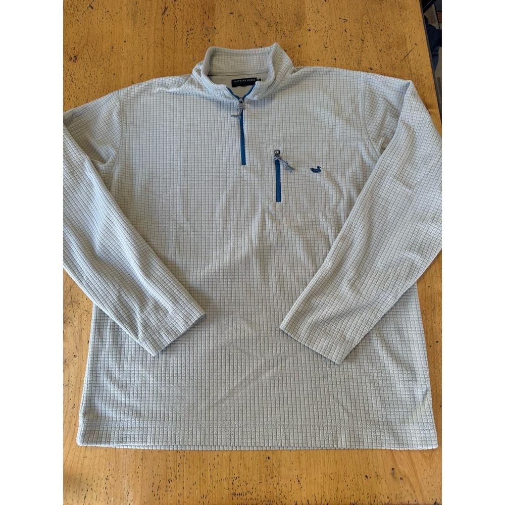 Southern‎ Marsh FieldTec Dune 1/4 Zip Pullover beige tan brown Sz Large Waffle